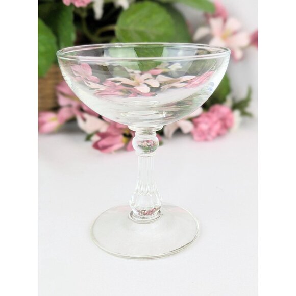 Vintage Libbey Clear Glass Sherbet Champagne Coupe MCM 1950s Minimalist Barware - Picture 2 of 8